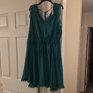 Torrid Emerald Green Ruffle Dress